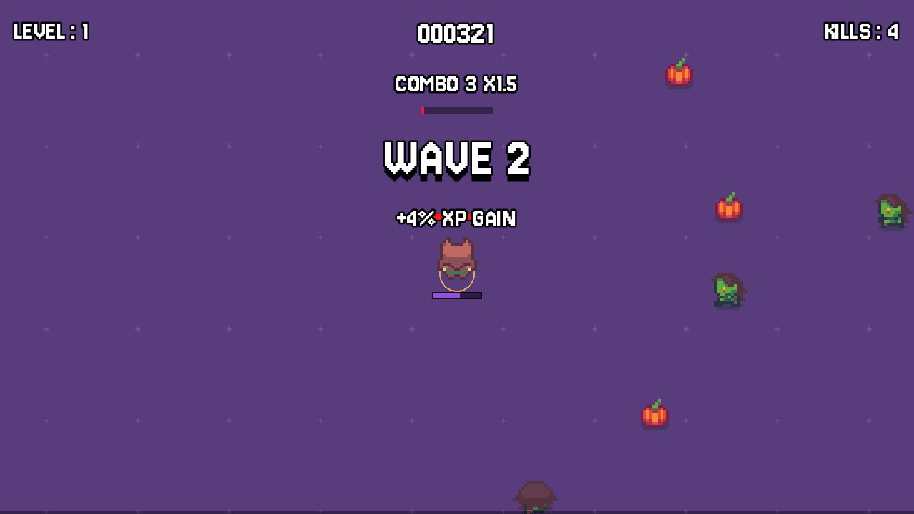 A wave of enemies in RETRO HORDE